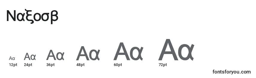 Размеры шрифта Naxosb