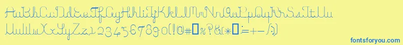 ItoRegularE. Font – Blue Fonts on Yellow Background