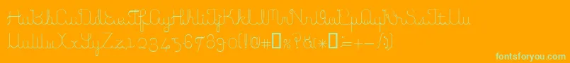 ItoRegularE. Font – Green Fonts on Orange Background