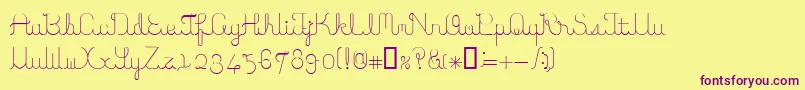 ItoRegularE. Font – Purple Fonts on Yellow Background