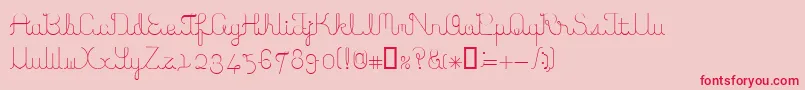 ItoRegularE. Font – Red Fonts on Pink Background