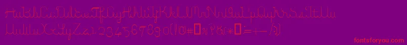 ItoRegularE. Font – Red Fonts on Purple Background