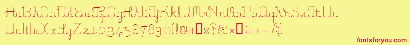ItoRegularE. Font – Red Fonts on Yellow Background