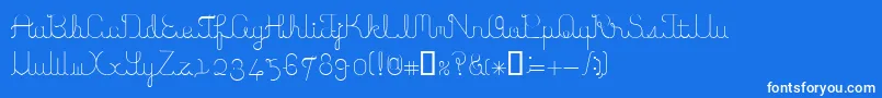 ItoRegularE.-Schriftart – Weiße Schriften auf blauem Hintergrund