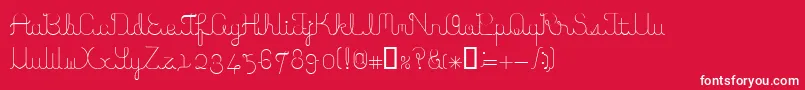 フォントItoRegularE. – 赤い背景に白い文字