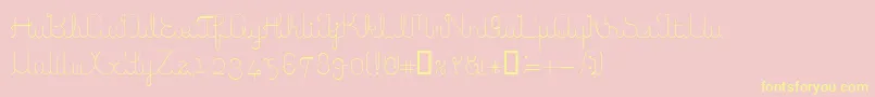 ItoRegularE. Font – Yellow Fonts on Pink Background