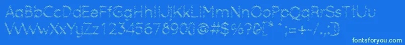 OcieStorm Font – Green Fonts on Blue Background