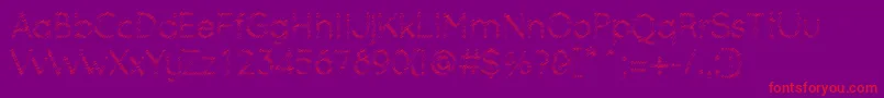 OcieStorm-Schriftart – Rote Schriften auf violettem Hintergrund