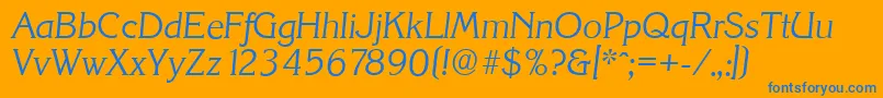 KorinthserialLightItalic Font – Blue Fonts on Orange Background