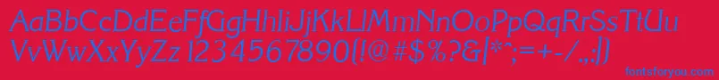 KorinthserialLightItalic Font – Blue Fonts on Red Background