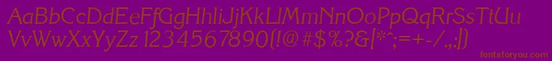 KorinthserialLightItalic Font – Brown Fonts on Purple Background