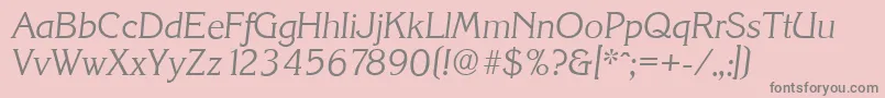 KorinthserialLightItalic Font – Gray Fonts on Pink Background