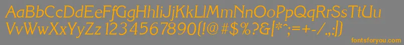 KorinthserialLightItalic Font – Orange Fonts on Gray Background