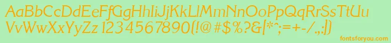 KorinthserialLightItalic Font – Orange Fonts on Green Background