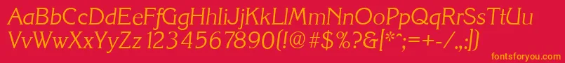 KorinthserialLightItalic Font – Orange Fonts on Red Background