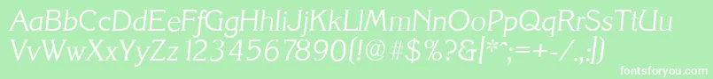 KorinthserialLightItalic Font – White Fonts on Green Background