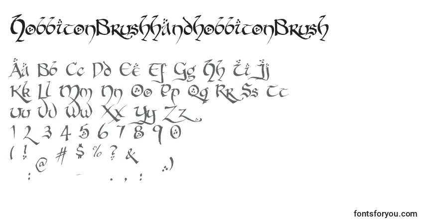 Czcionka HobbitonBrushhandhobbitonBrush – alfabet, cyfry, specjalne znaki