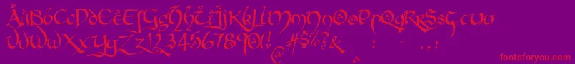 HobbitonBrushhandhobbitonBrush Font – Red Fonts on Purple Background