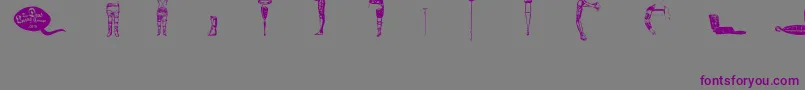 LdcOrthopedia-fontti – violetit fontit harmaalla taustalla