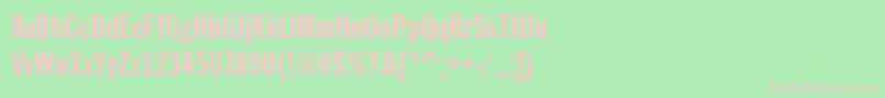 FranklinExtraCond.Gothic Font – Pink Fonts on Green Background