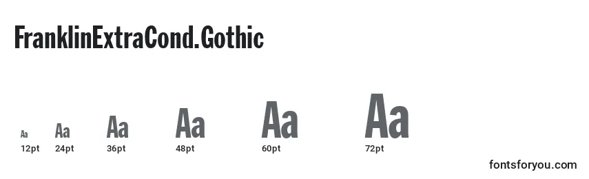 FranklinExtraCond.Gothic Font Sizes