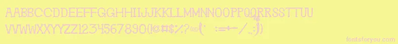 Fonte GhosttownBc0 – fontes rosa em um fundo amarelo
