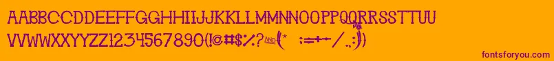 GhosttownBc0 Font – Purple Fonts on Orange Background