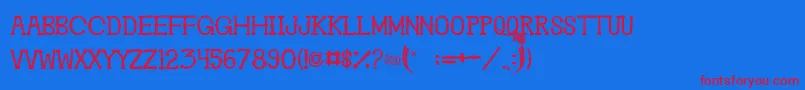 GhosttownBc0 Font – Red Fonts on Blue Background