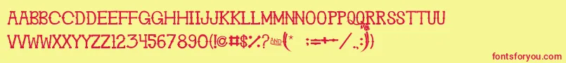 フォントGhosttownBc0 – 赤い文字の黄色い背景