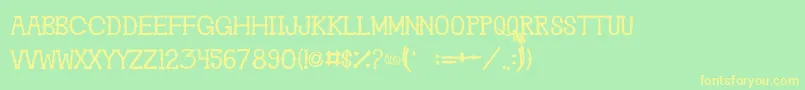 GhosttownBc0 Font – Yellow Fonts on Green Background