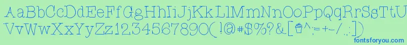 Шрифт CupcakeFont – синие шрифты на зелёном фоне