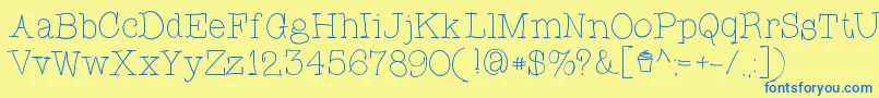 CupcakeFont Font – Blue Fonts on Yellow Background