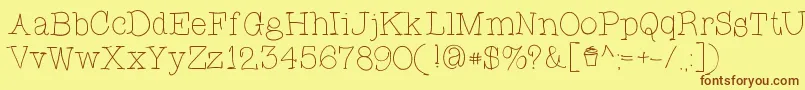 CupcakeFont Font – Brown Fonts on Yellow Background