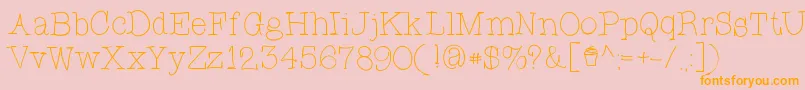 フォントCupcakeFont – オレンジの文字がピンクの背景にあります。