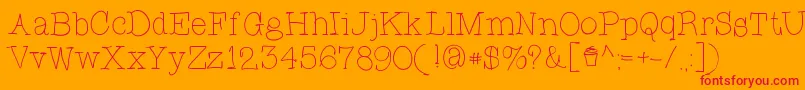 Czcionka CupcakeFont – czerwone czcionki na pomarańczowym tle