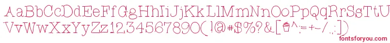 フォントCupcakeFont – 白い背景に赤い文字