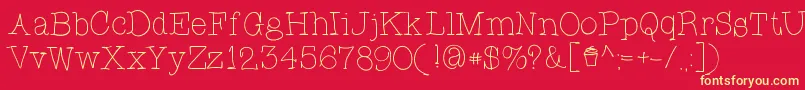 CupcakeFont Font – Yellow Fonts on Red Background
