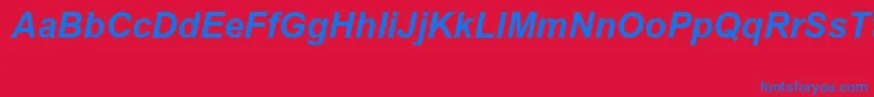 フォントArialSpecialG1BoldItalic – 赤い背景に青い文字