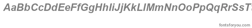 ArialSpecialG1BoldItalic-fontti – harmaat kirjasimet valkoisella taustalla