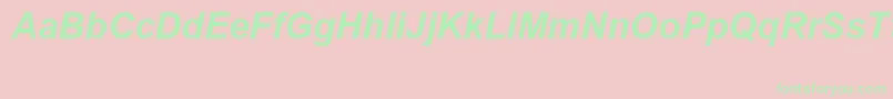 Fonte ArialSpecialG1BoldItalic – fontes verdes em um fundo rosa