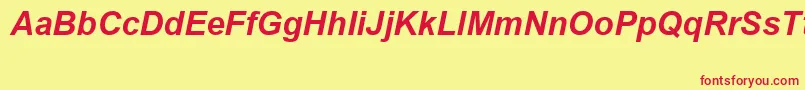 ArialSpecialG1BoldItalic Font – Red Fonts on Yellow Background