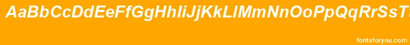 フォントArialSpecialG1BoldItalic – オレンジの背景に白い文字