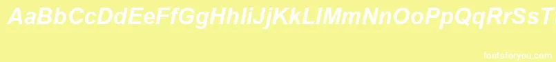 フォントArialSpecialG1BoldItalic – 黄色い背景に白い文字