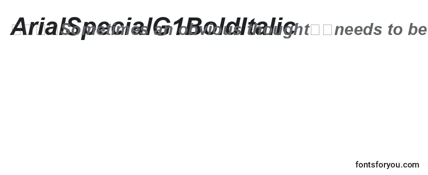 ArialSpecialG1BoldItalic -fontin tarkastelu