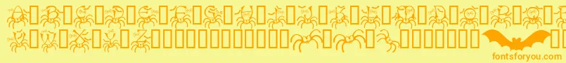 Fonte Rmspider2 – fontes laranjas em um fundo amarelo