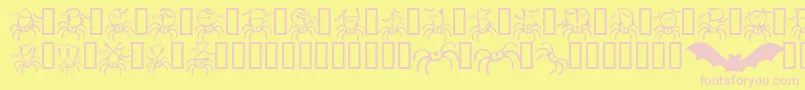 Rmspider2 Font – Pink Fonts on Yellow Background