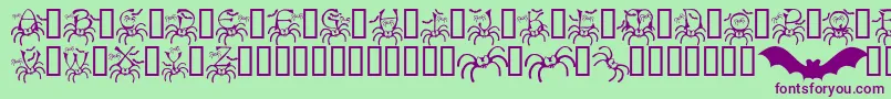 Rmspider2 Font – Purple Fonts on Green Background