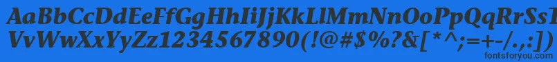 Шрифт StoneInfItcTtBolditalic – чёрные шрифты на синем фоне