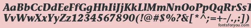 フォントStoneInfItcTtBolditalic – ピンクの背景に黒い文字