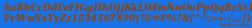 Шрифт StoneInfItcTtBolditalic – коричневые шрифты на синем фоне